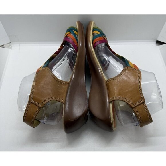 Authentic Mexican Huaraches Women's Sz 9 Multicolor Leather Shoes Sandals Buckle - Picture 5 of 8